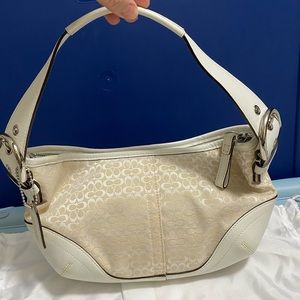 Vintage Coach Small Cream signature hobo bag